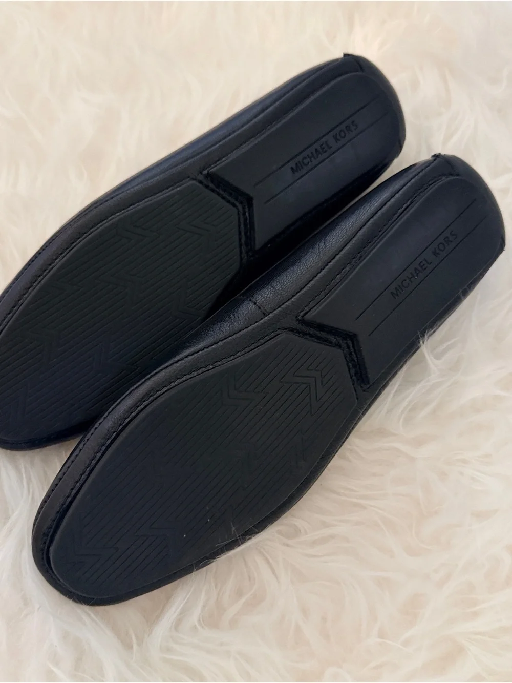 Michael Kors Lillie Moccasin Silver Logo Flats
